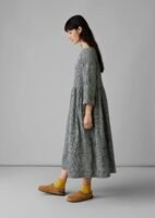 Freya Gingham Crinkle Cotton Dress | Black/Ecru