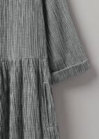 Freya Gingham Crinkle Cotton Dress | Black/Ecru