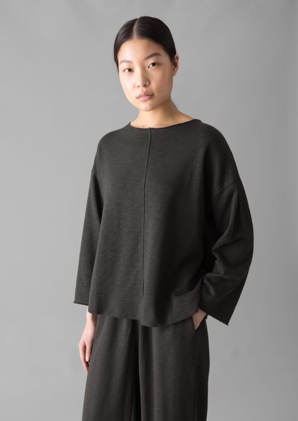 Loop Back Jersey Sweater | Charcoal