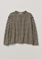 Stripe Alpaca Wool Sweater | Ecru/Charcoal