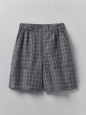 Asawa Check Linen Shorts | Charcoal