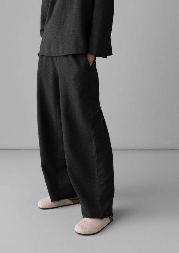 Loop Back Jersey Wide Leg Pants | Charcoal