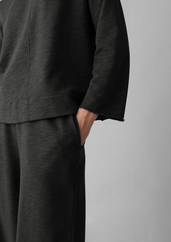 Loop Back Jersey Wide Leg Pants | Charcoal