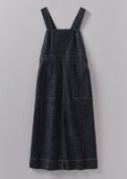 Side Button Denim Pinafore Dress | Indigo