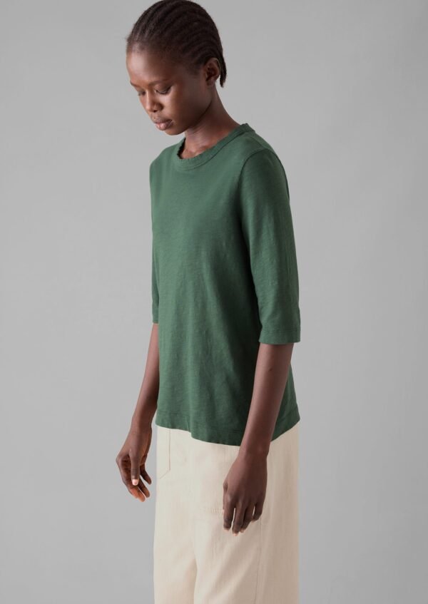 Cleo Garment Dyed Organic Cotton Tee | Marble Green