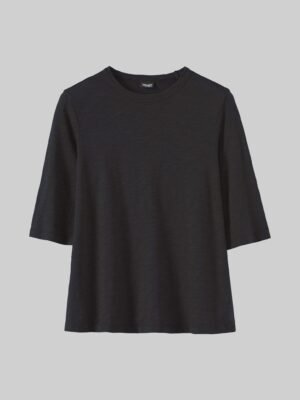 Cleo Garment Dyed Organic Cotton Tee | Carbon Black