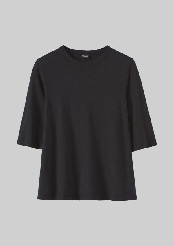 Cleo Garment Dyed Organic Cotton Tee | Carbon Black