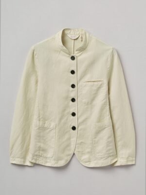 Garment Dyed Cotton Linen Neat Jacket | Parchment