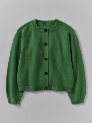 Eden Wool Cashmere Raglan Cardigan | Mineral Green