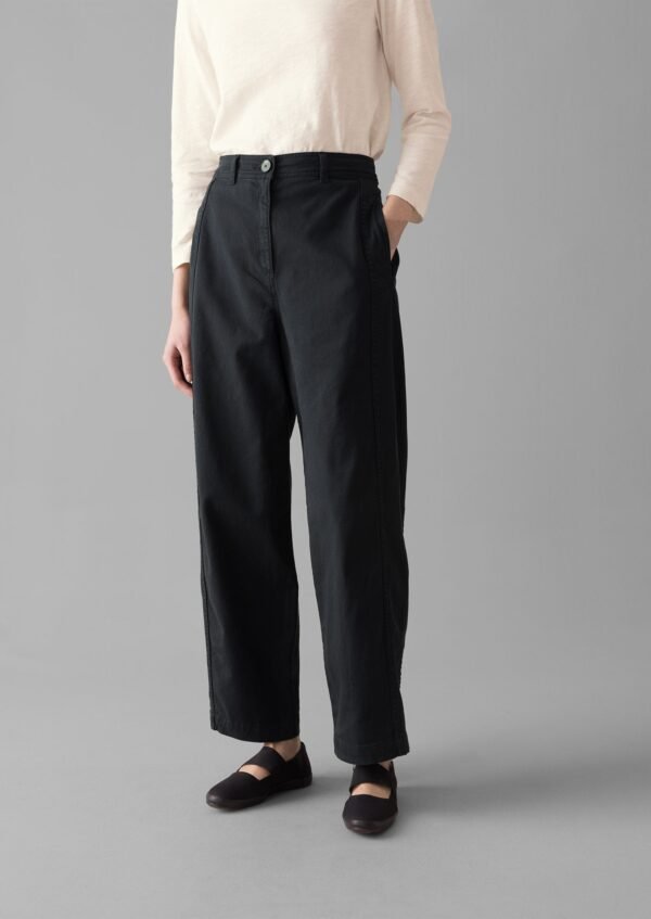 Kathe Flat Front Cotton Twill Pants | Slate Navy