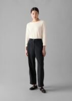 Kathe Flat Front Cotton Twill Pants | Slate Navy