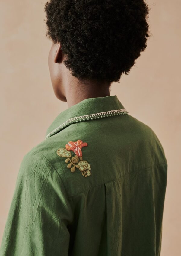 Floral Embroidered Cotton Shirt | Juniper